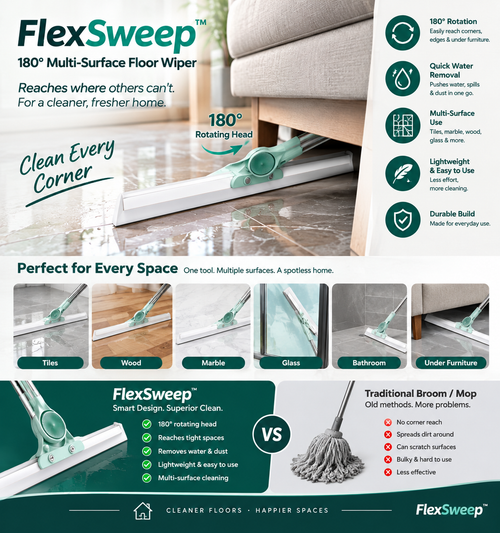 FlexSweep 180° Multi-Surface Floor Wiper